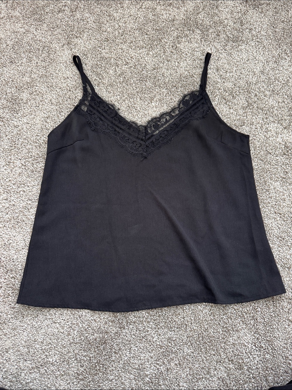 Nasty Gal Black Lace-Trim Camisole Tank Top - Women